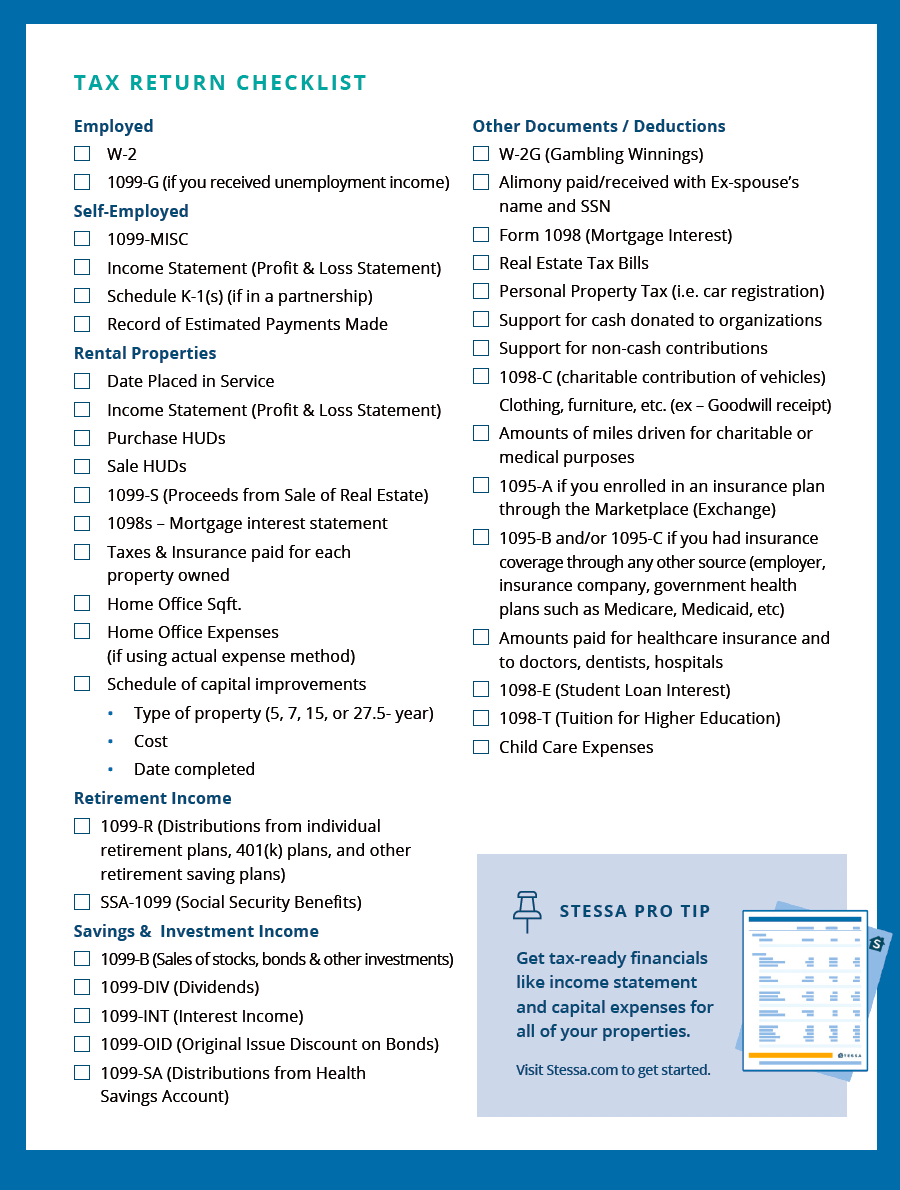 Key 2021 Tax Deadlines & Check List For Real Estate Investors - Stessa