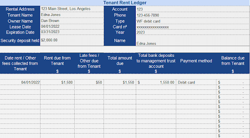 Rental Account Ledger Meaning