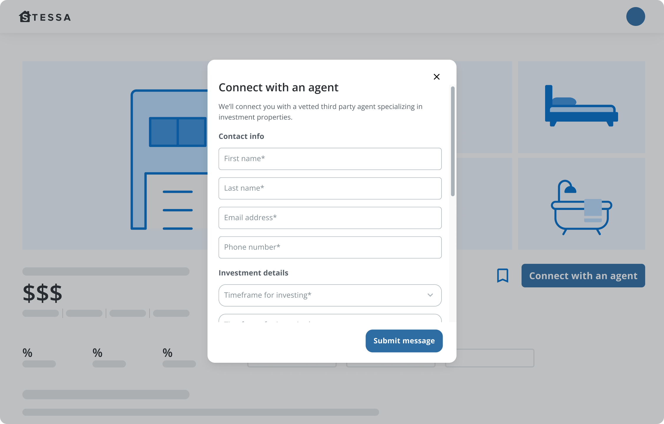 Connect with an agent form modal